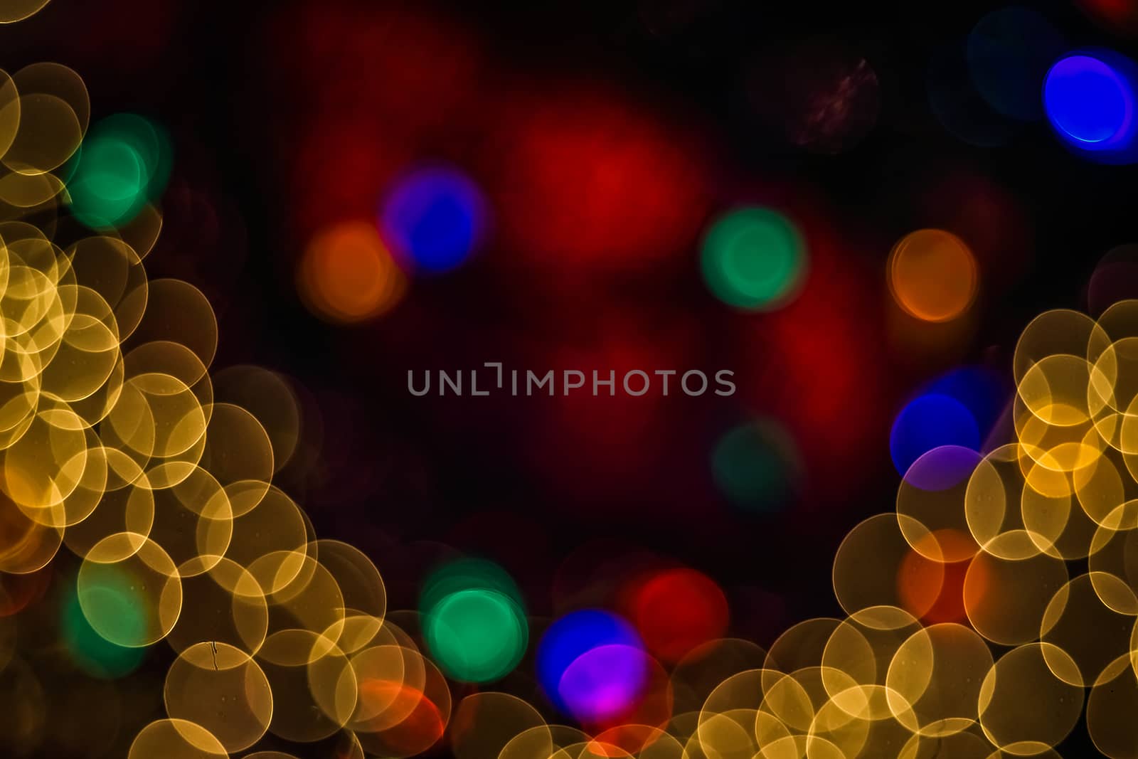 Christmas abstract background with booble bokeh lights. Beautiful shiny background with bokeh. Picture with copy space.