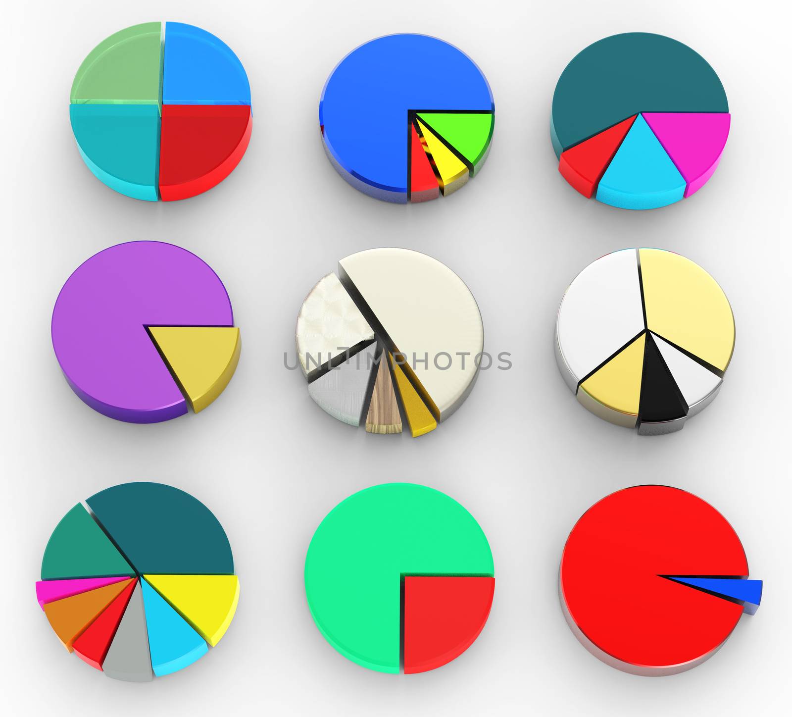  pie chart on isolated background by everythingpossible