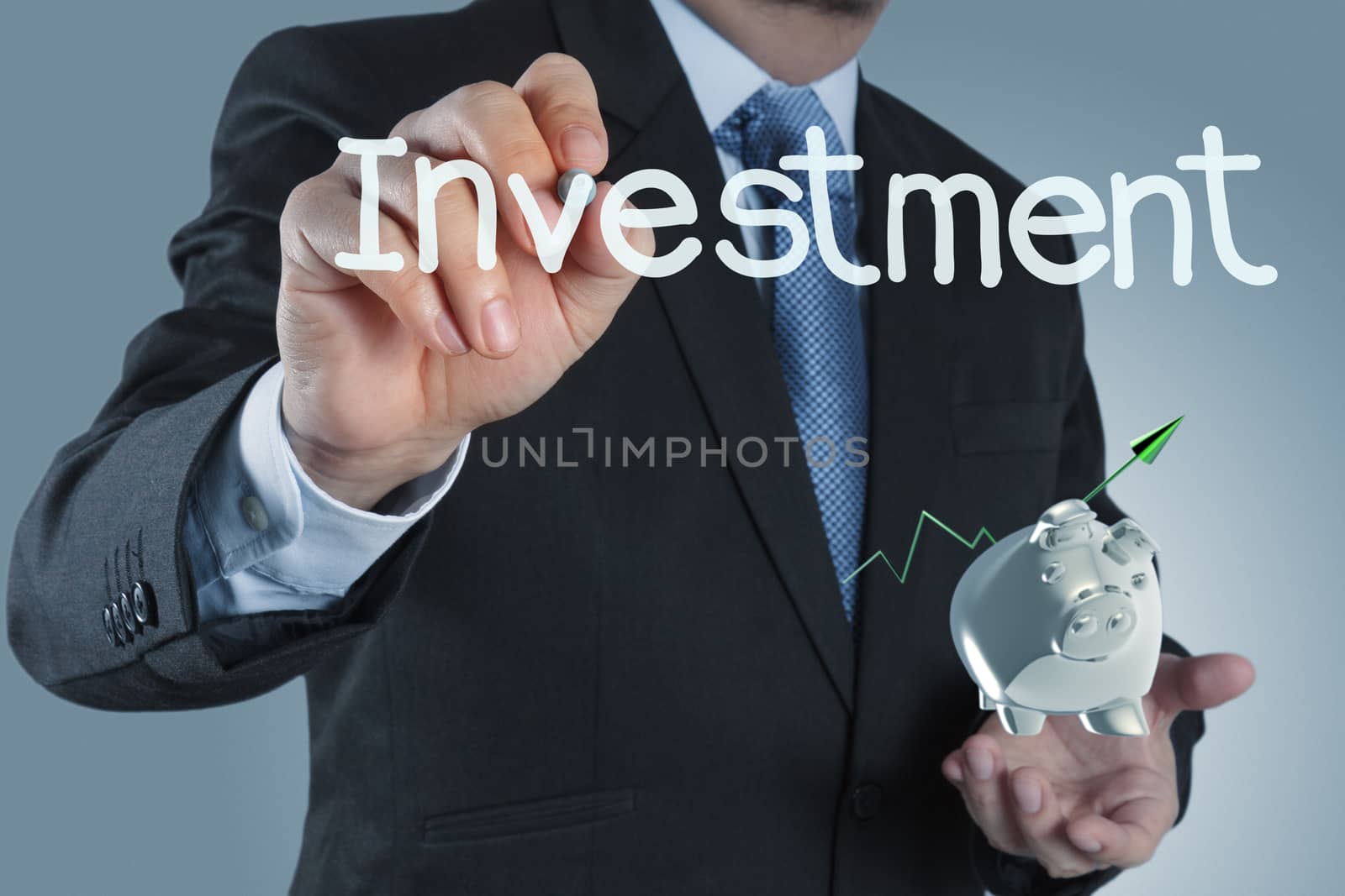 businessman  pointing to investment concept by everythingpossible