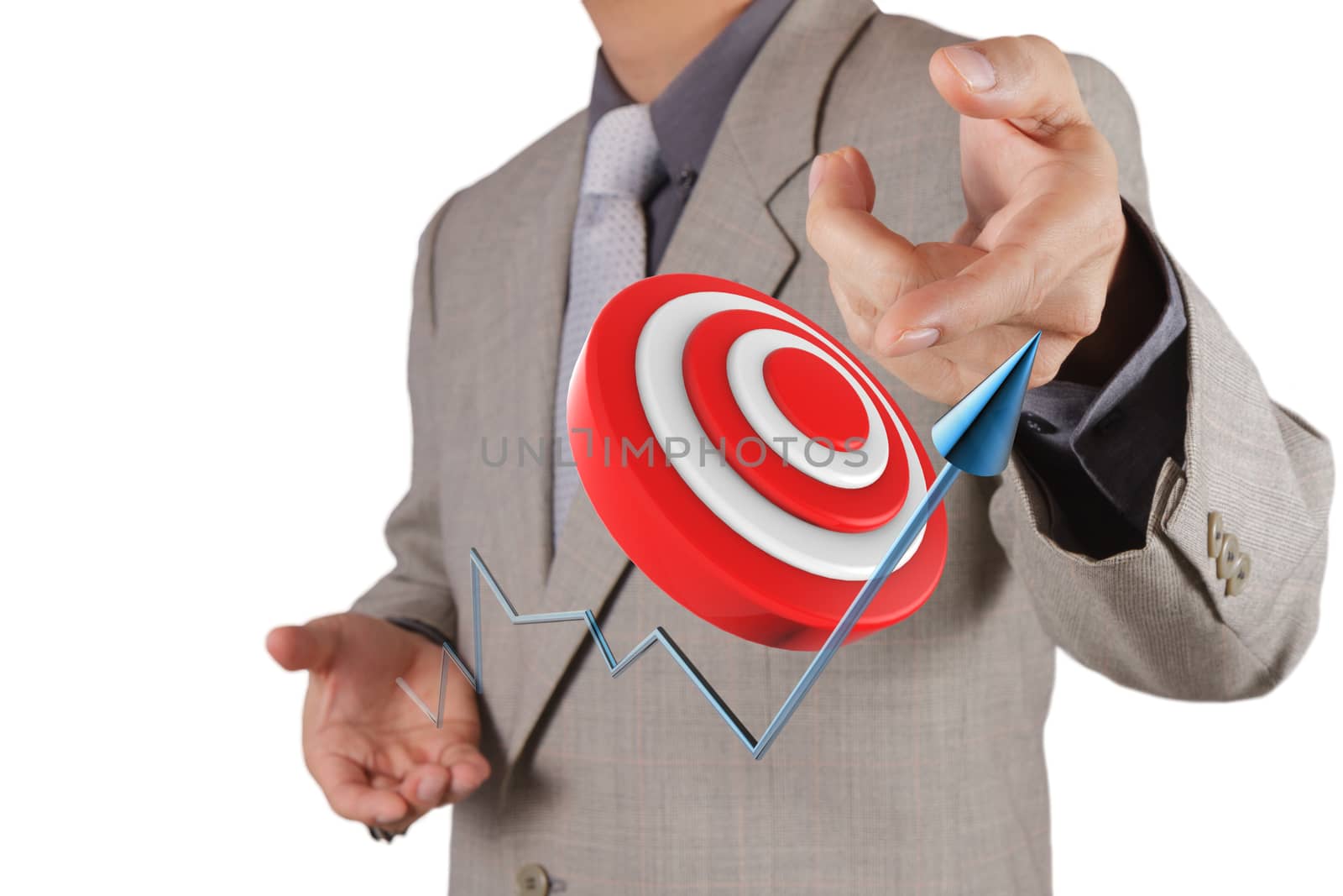 businessman pointing target symbol as success concept by everythingpossible