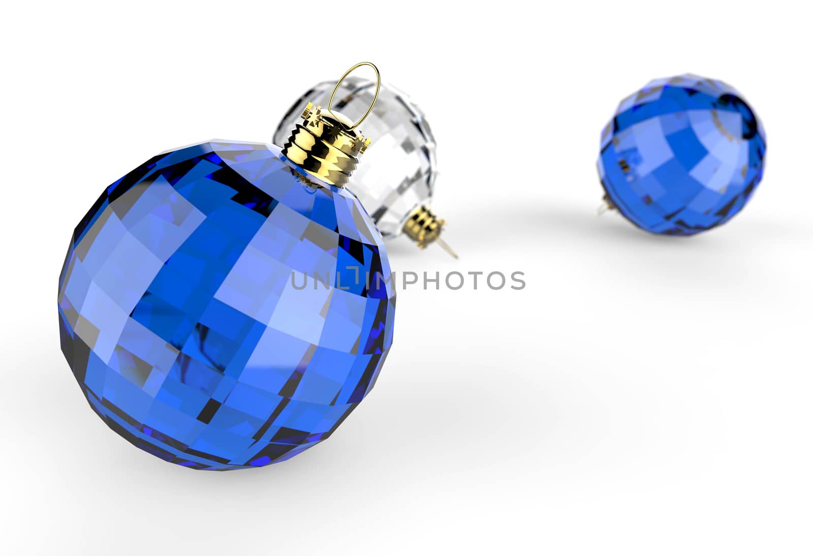 Christmas balls on white background