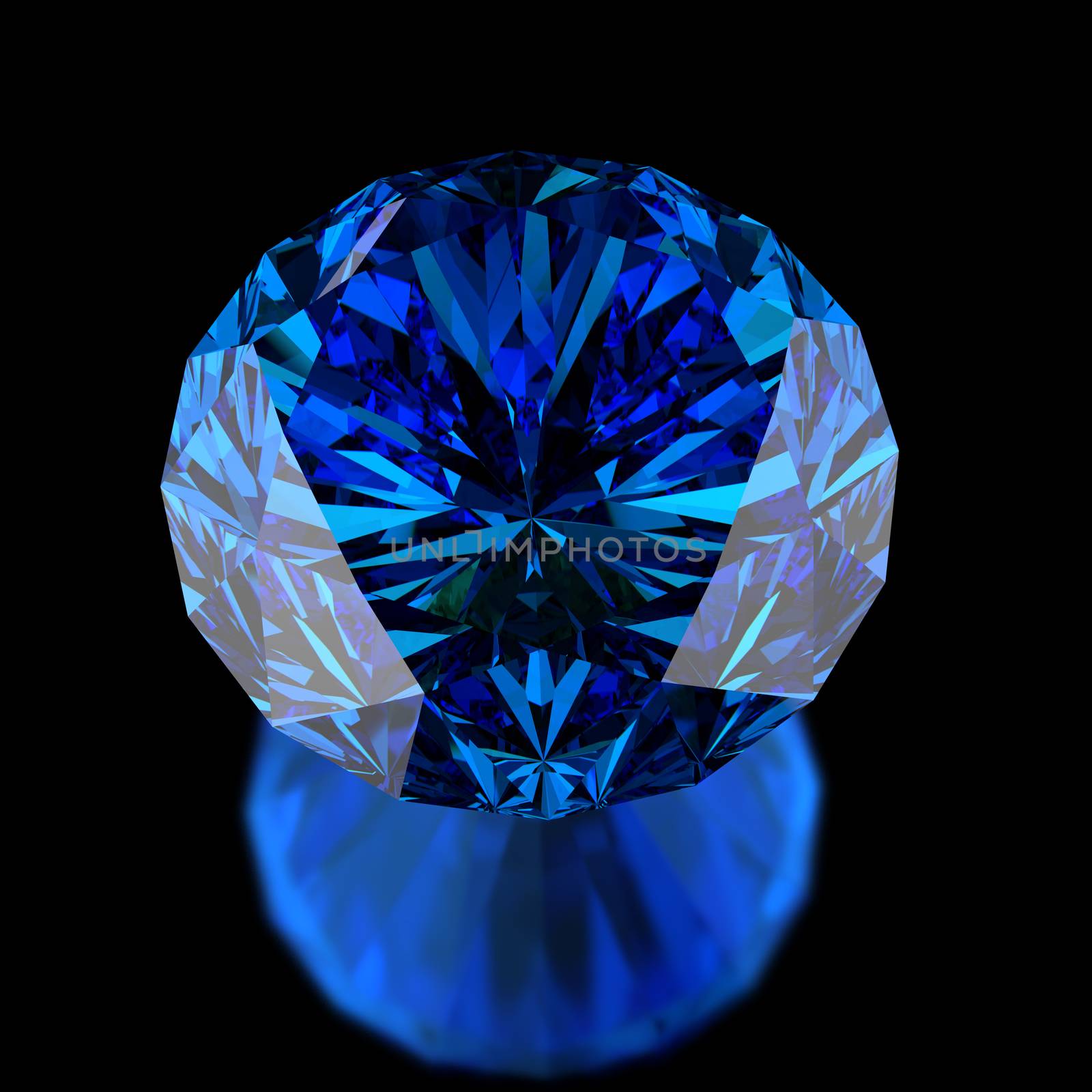 blue diamond on black and white background