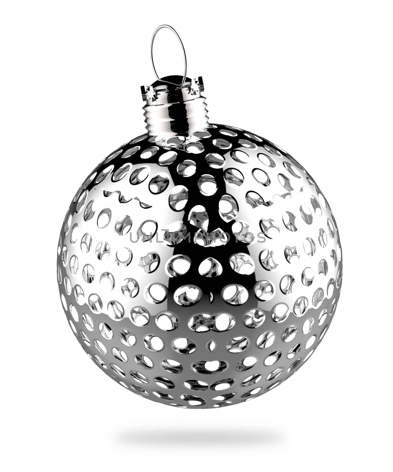 Christmas balls on white background