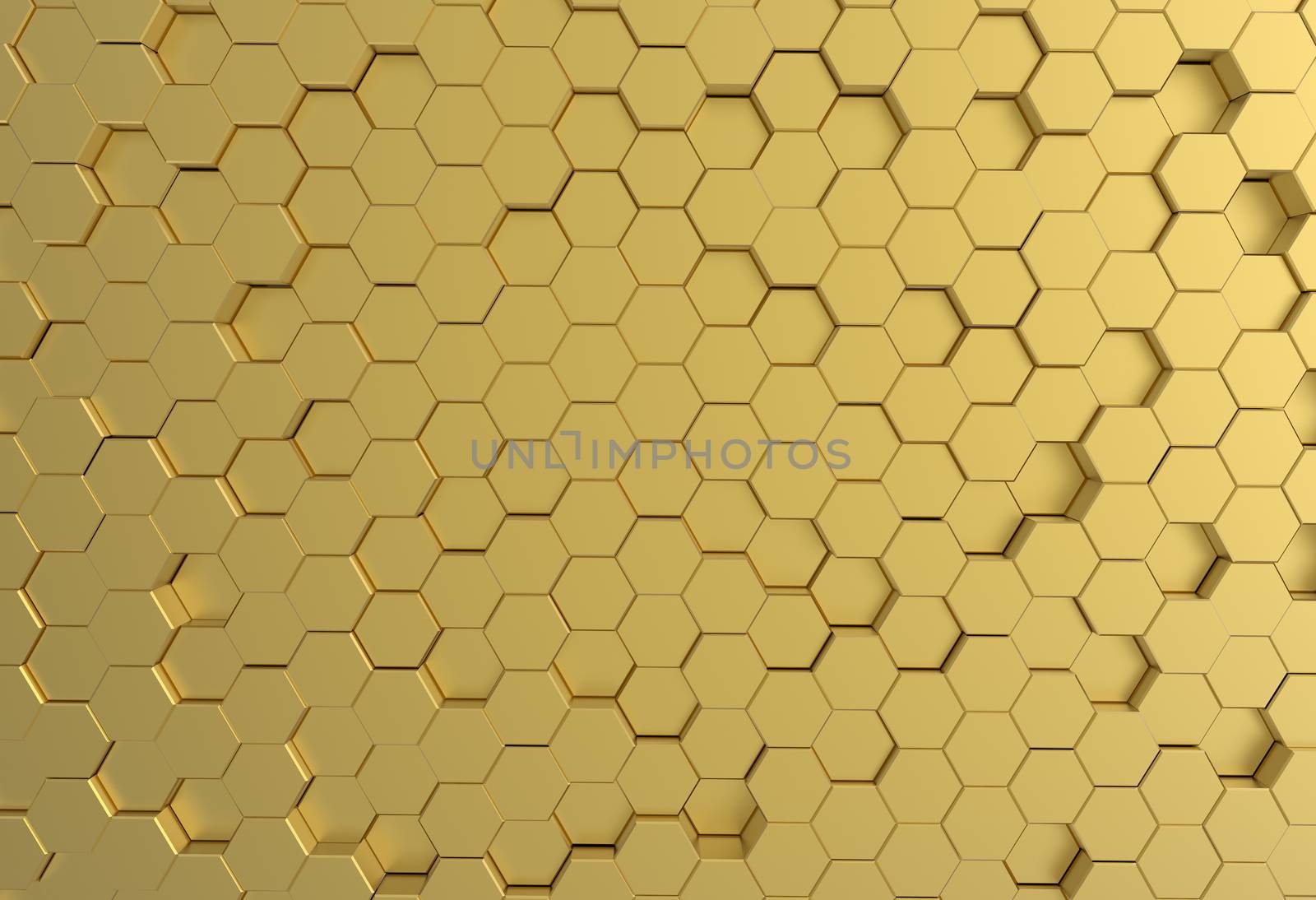 Gold pentagon metal plate background or texture