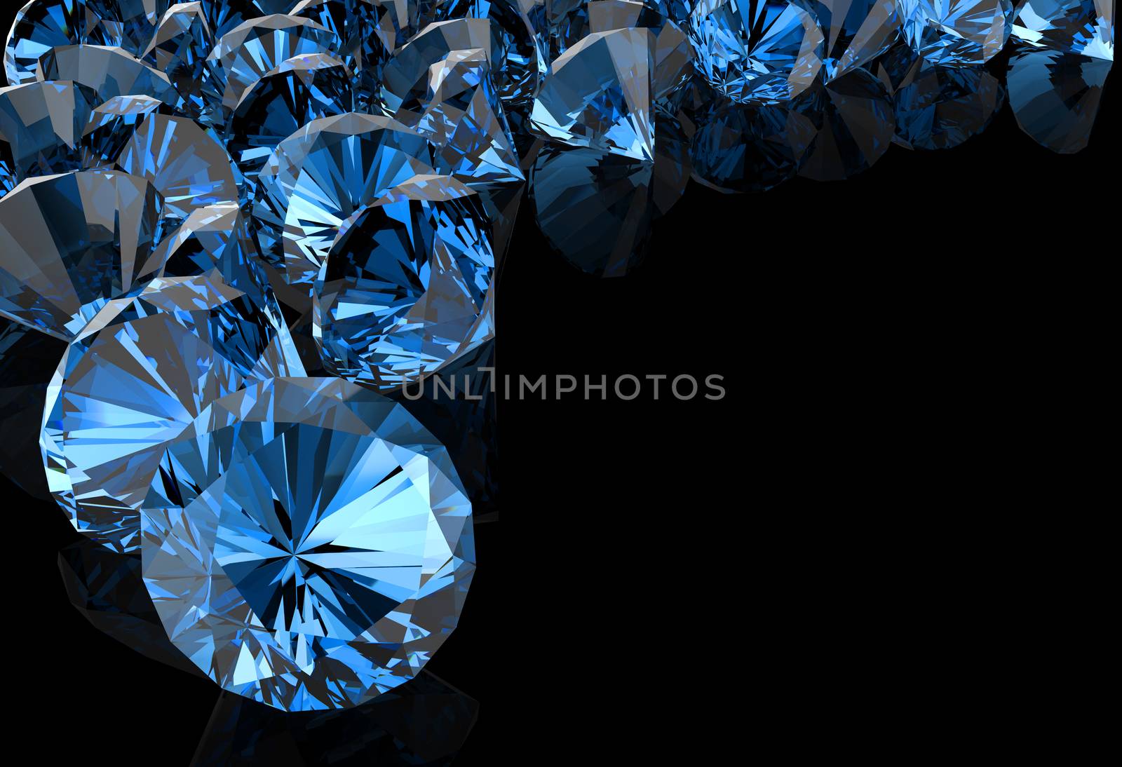 blue diamond on black and white background