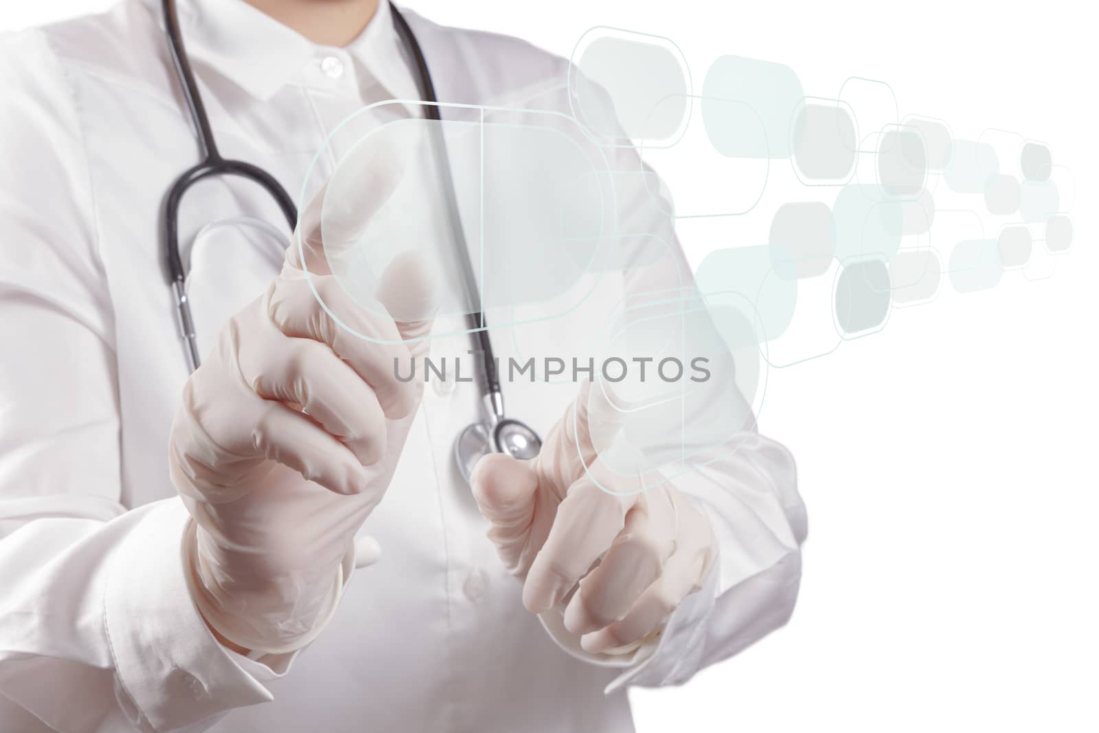 Medicine doctor working with modern computer interface