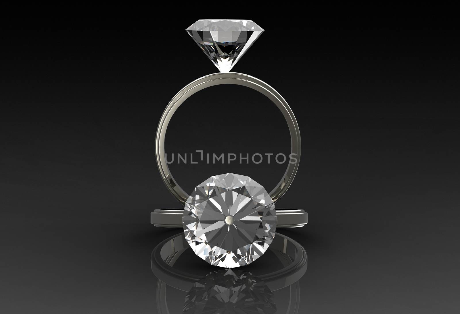 3d rendering of a diamond ring