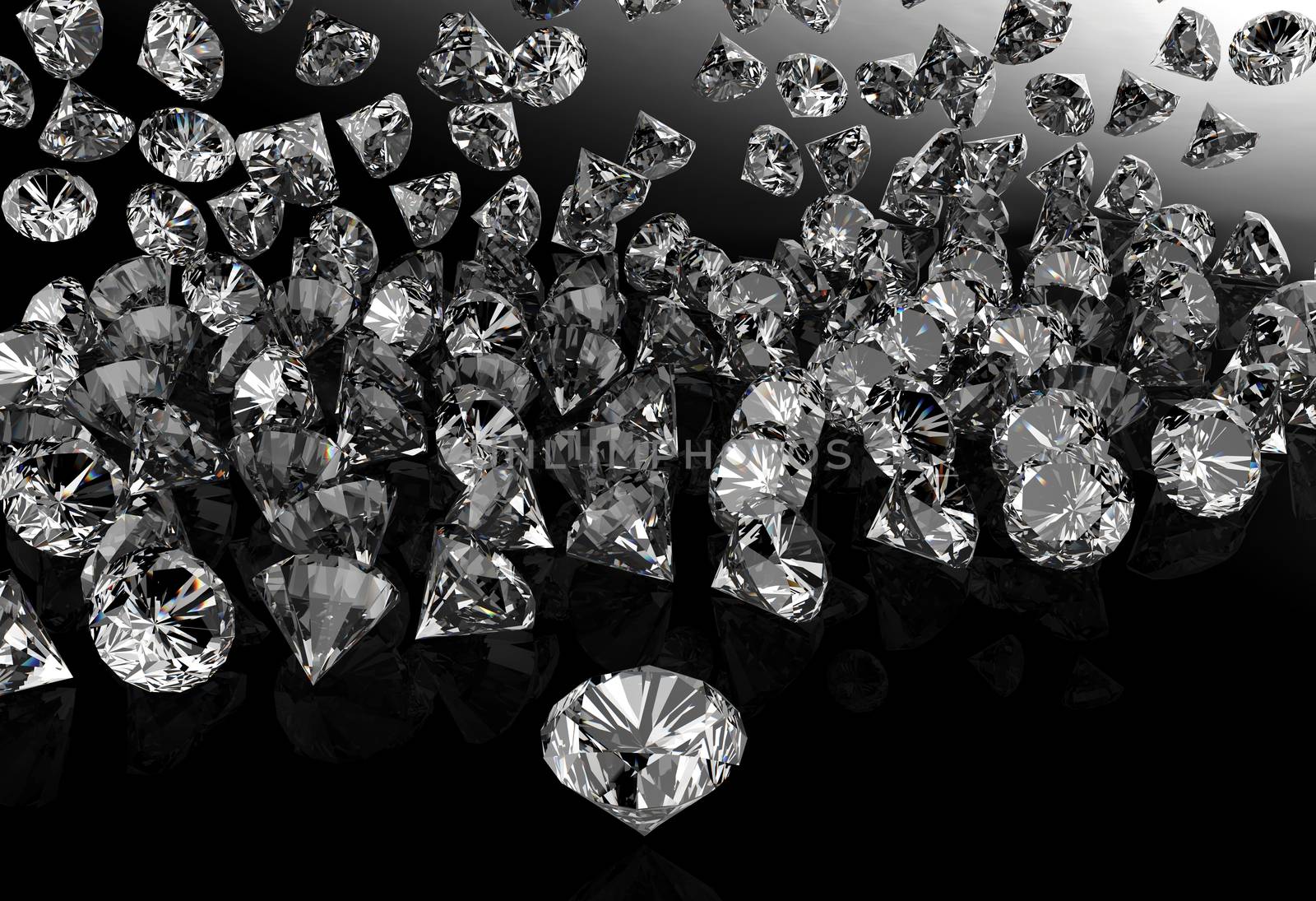 diamonds on black surface background