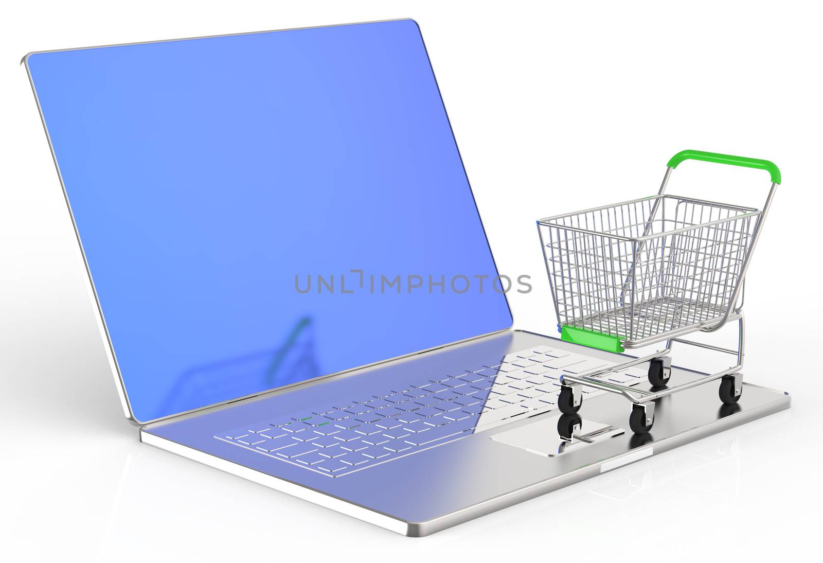 On line shopping concept on white background