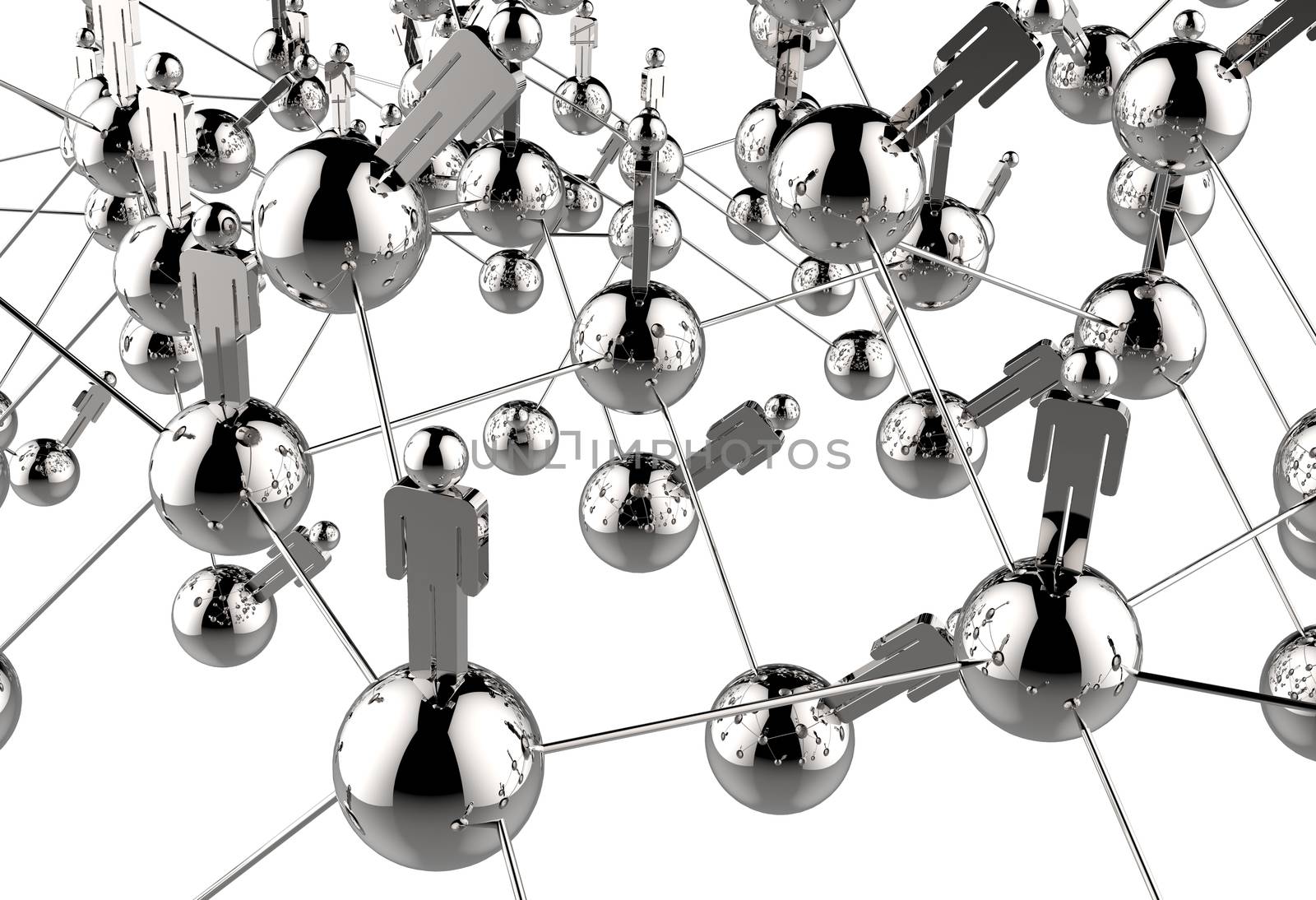 3d stainless human social network  by everythingpossible