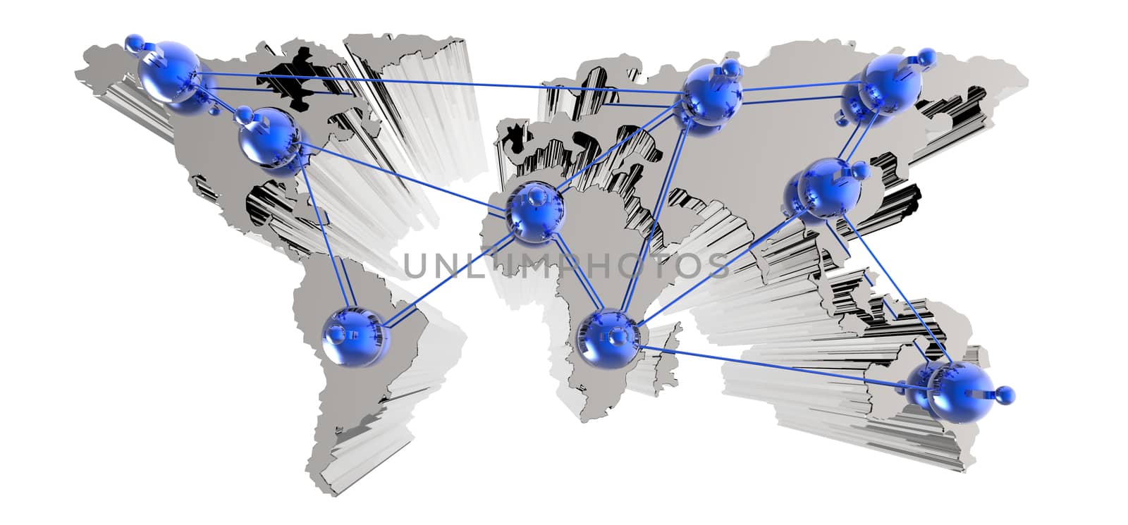 social network human 3d on world map by everythingpossible