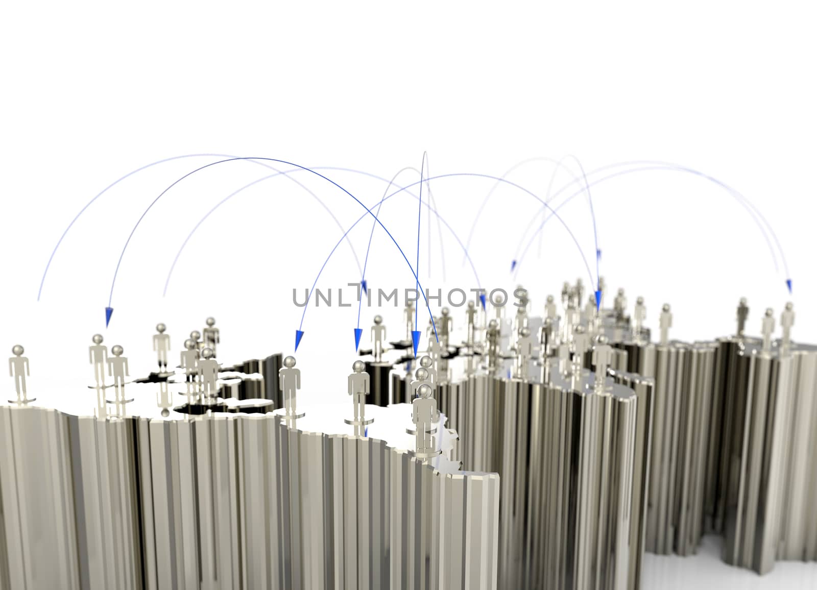 social network human 3d on world map as concept