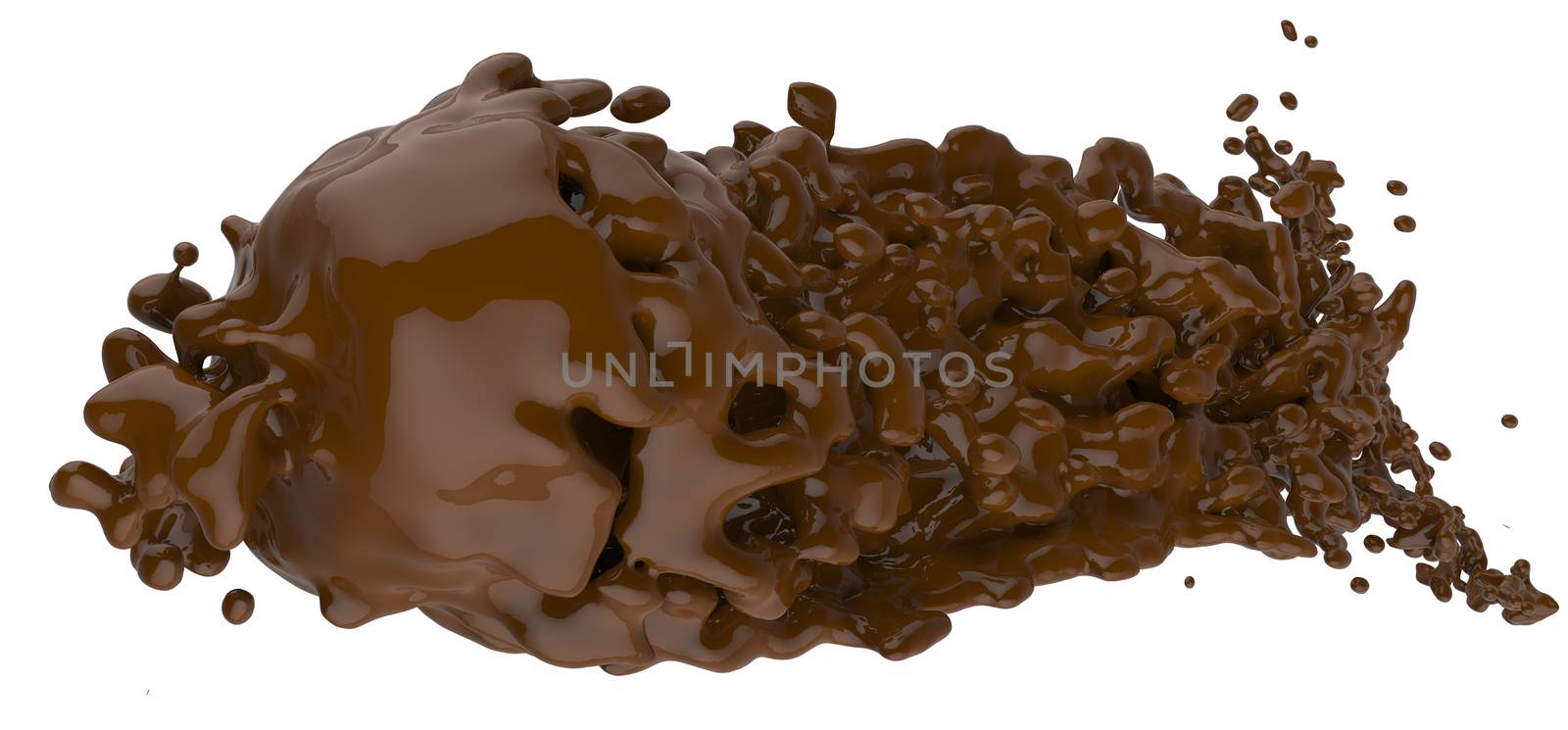 close up splash of brown hot chocolate 3d by everythingpossible