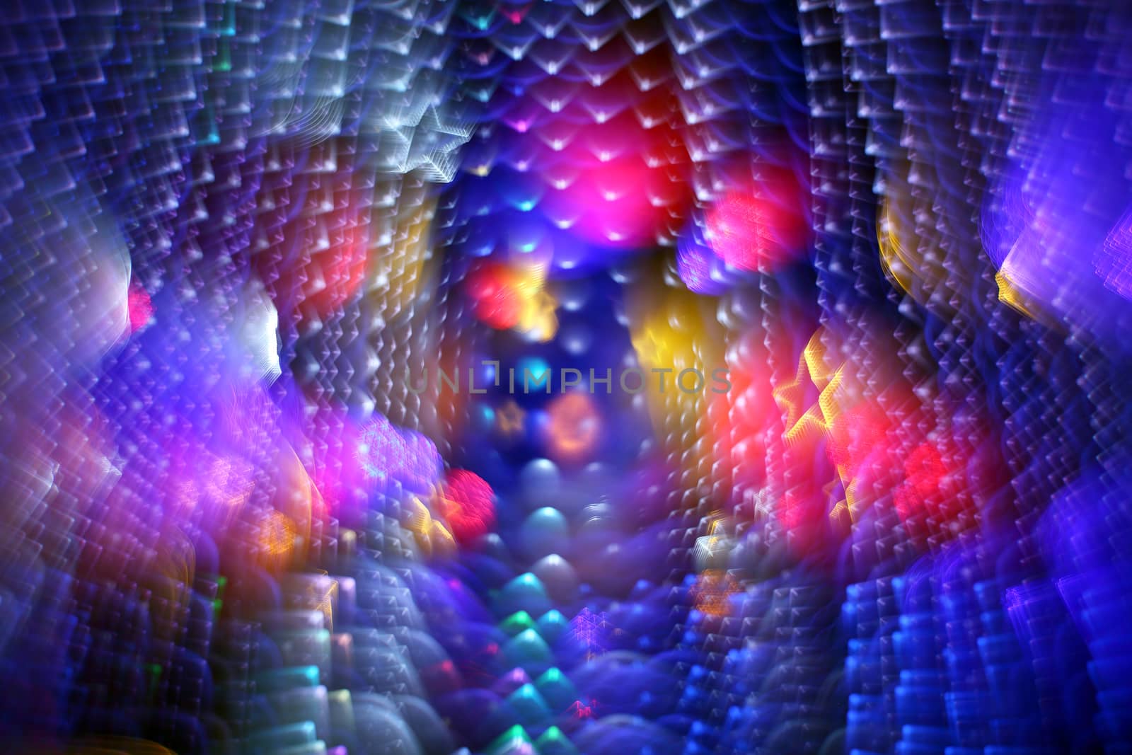 Christmas lights and ornaments. Multicolor bokeh background (illumination garland decoration). Unique bokeh effect.