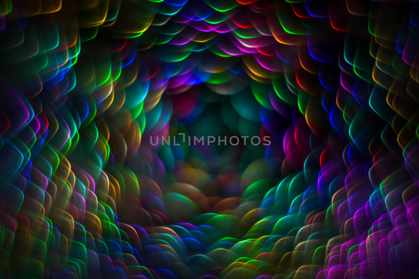 Festive abstract background with multicolored defocused lights. Natural defocused photo. Unique bokeh effect. Photo with copy space.