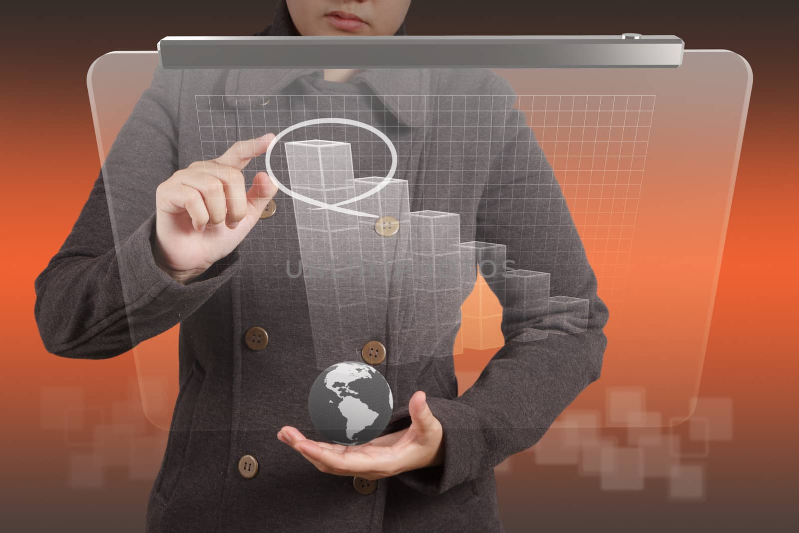 businesswoman working with new interface computer graph by everythingpossible