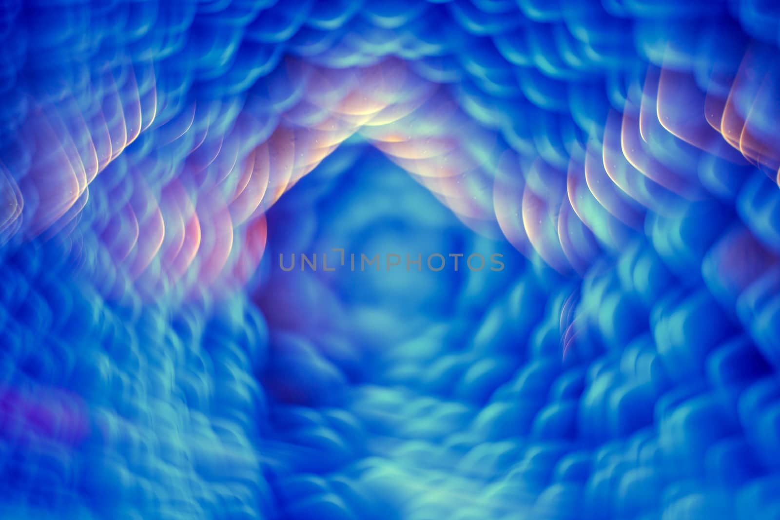 Abstract, defocused, blurred Blue light background. Natural defocused photo. Unique bokeh effect. Picture with copy space.