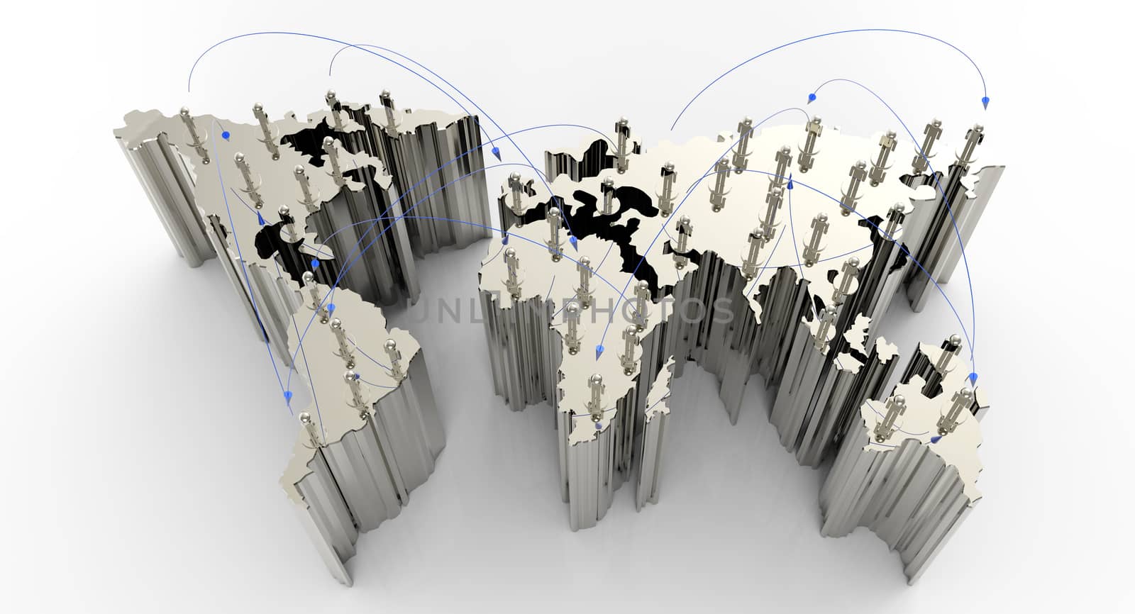 social network human 3d on world map by everythingpossible