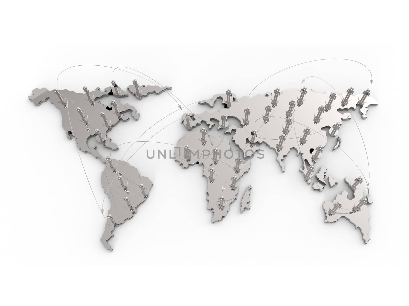 social network human 3d on world map by everythingpossible