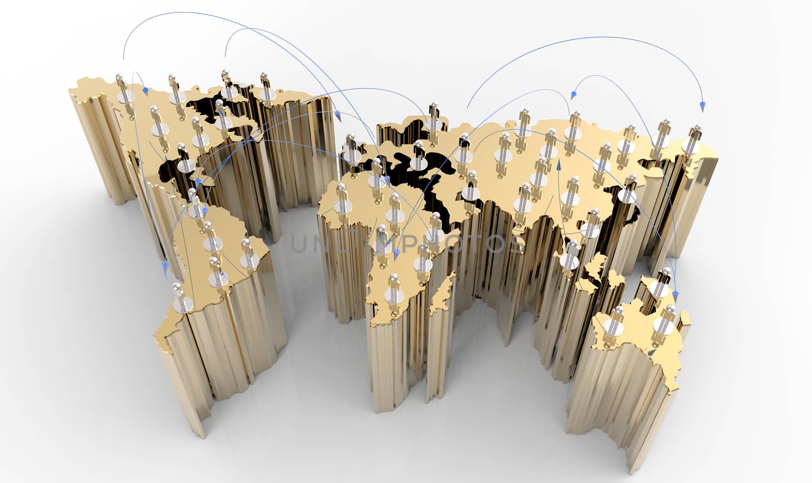 social network human 3d on world map by everythingpossible