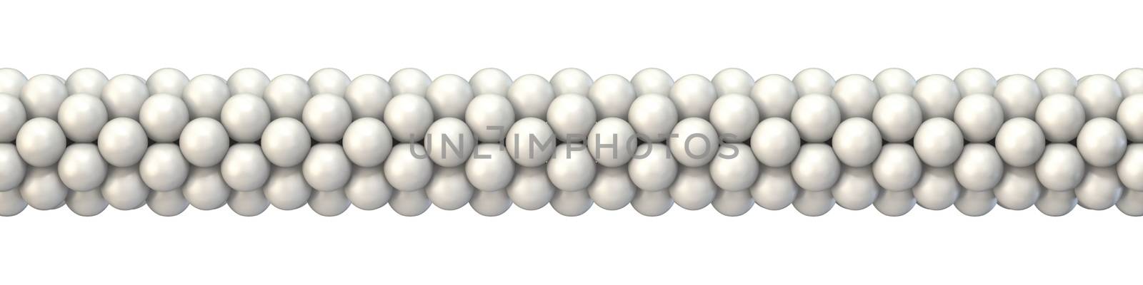 White balloons decoration 3D render illustration isolated on white background