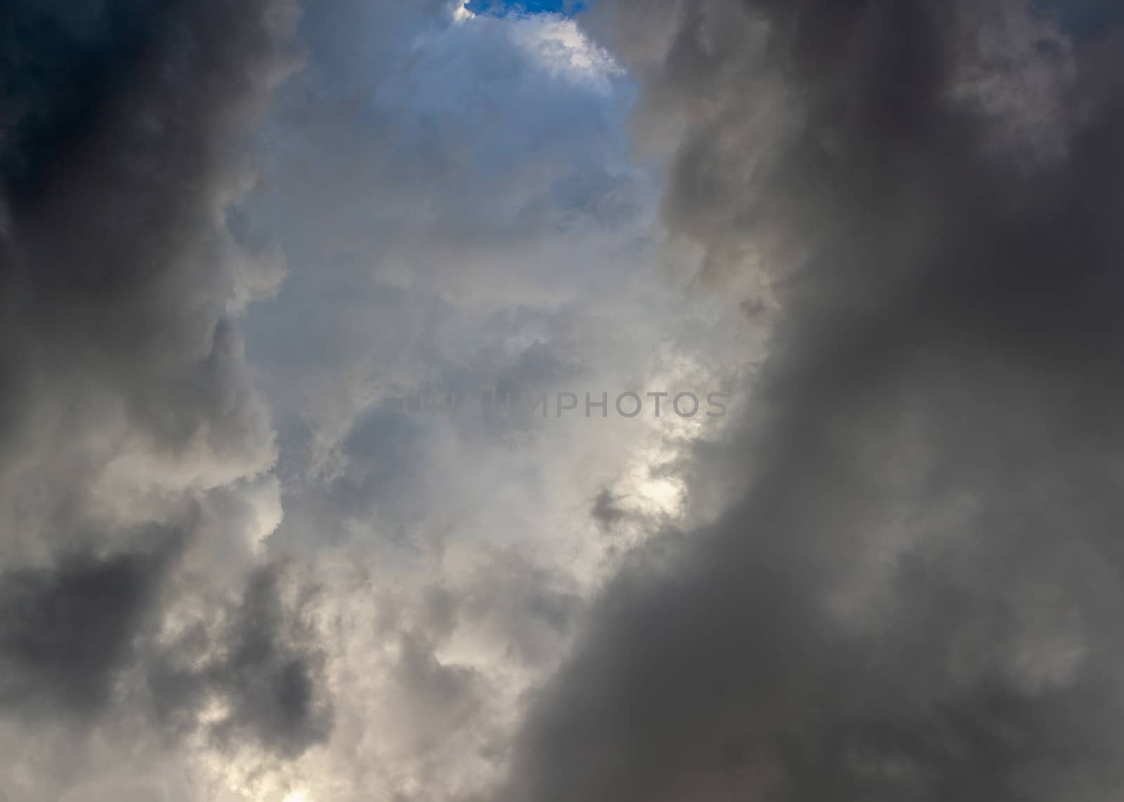 dramatic daylight storm clouds full frame panoramic background.