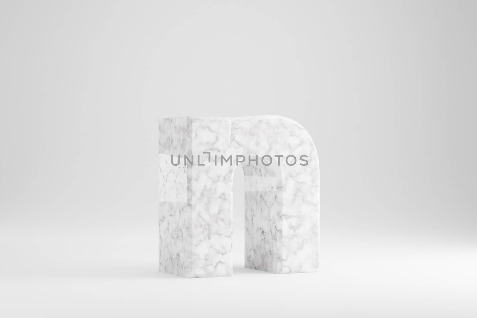 Marble 3d letter N lowercase. White marble letter isolated on white background. 3d rendered font character. by Whitebarbie