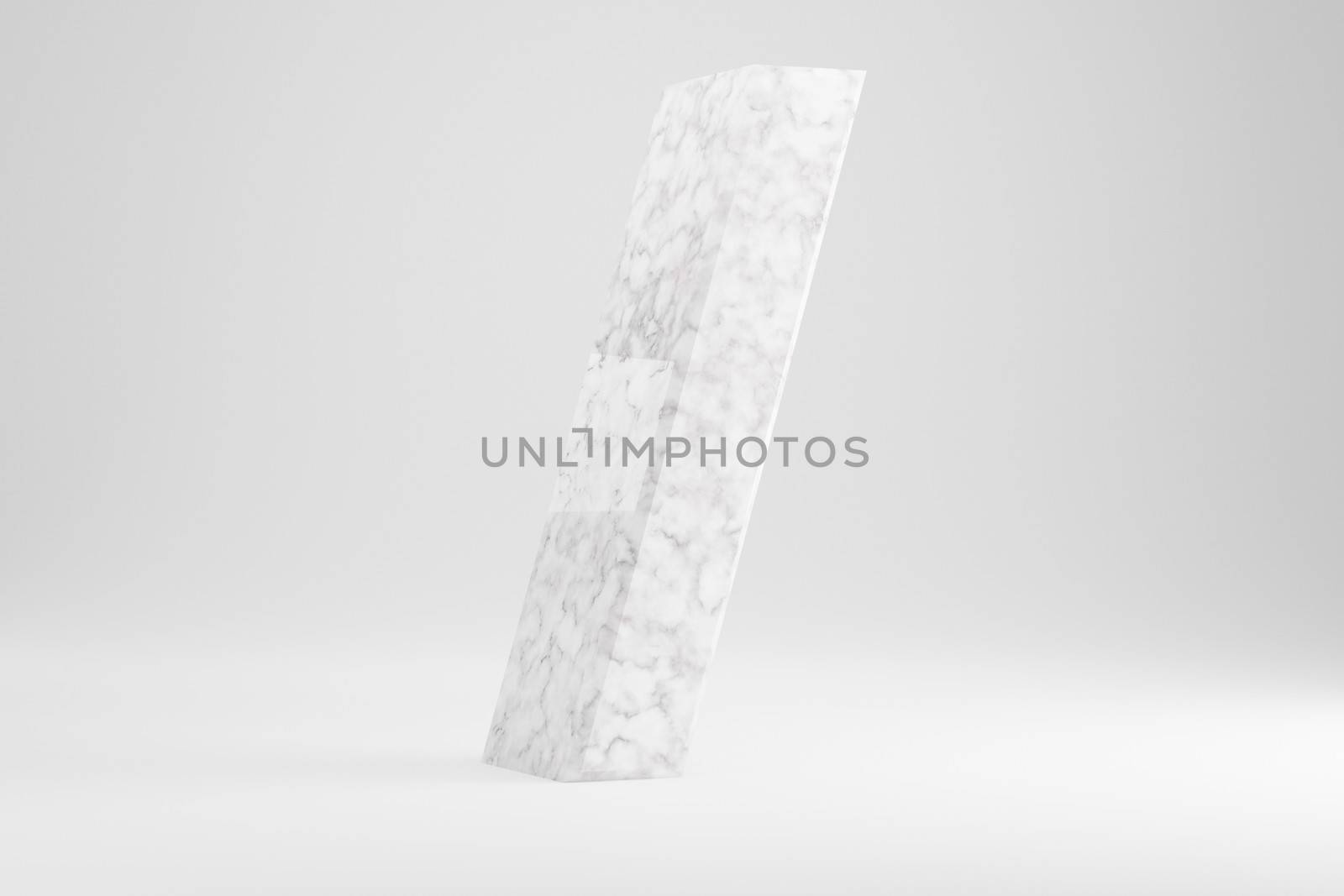 Marble 3d forward slash symbol. White marble sign isolated on white background. 3d rendered font character. by Whitebarbie