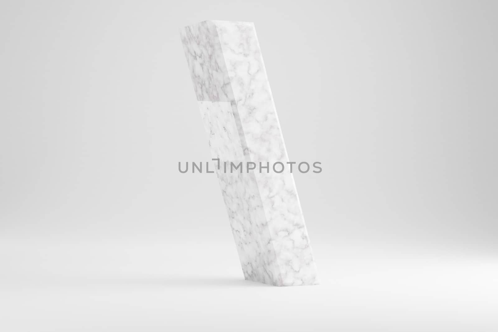 Marble 3d back slash symbol. White marble sign isolated on white background. 3d rendered font character. by Whitebarbie