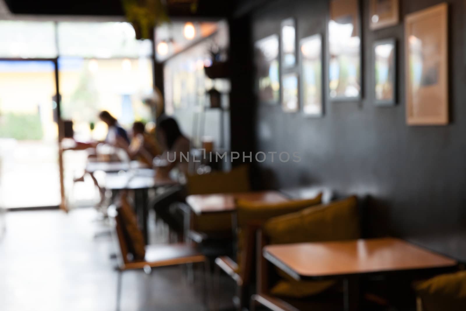 Blur of interior in restaurant