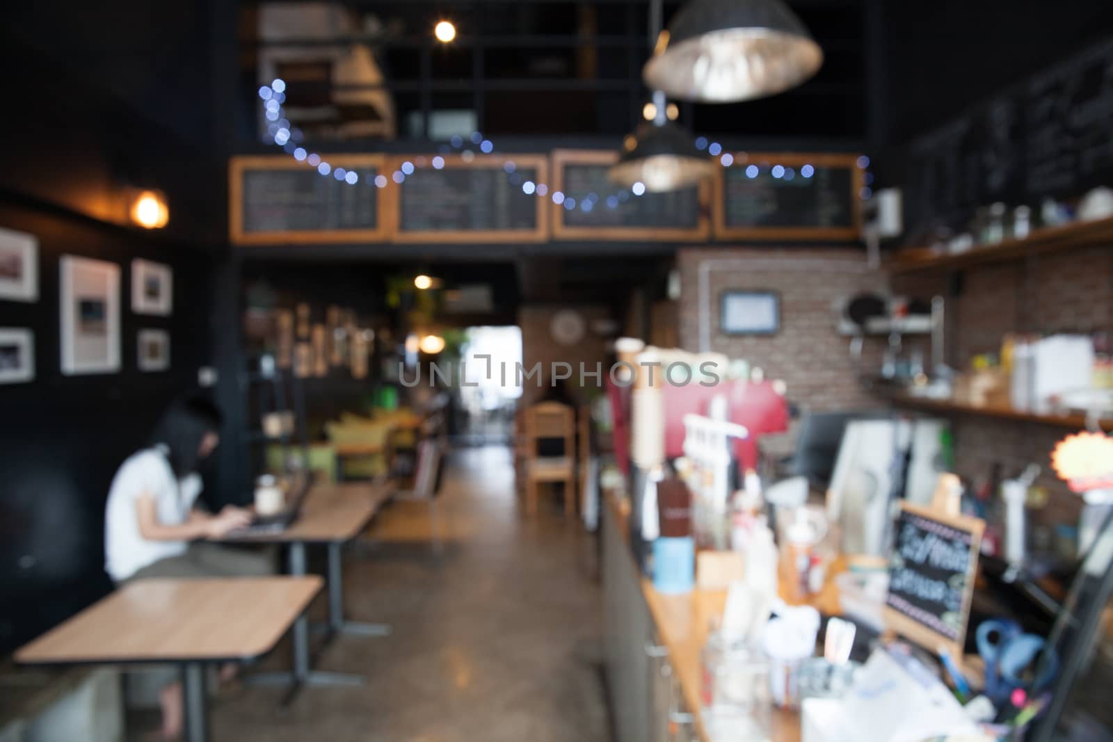 Blur of interior in restaurant by pattierstock