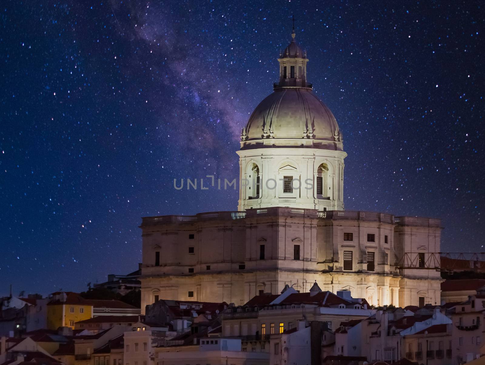 Lisbon Church in Starry Night by dbvirago
