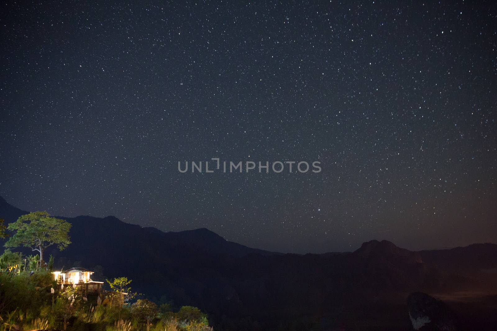 milkyway and star at night time