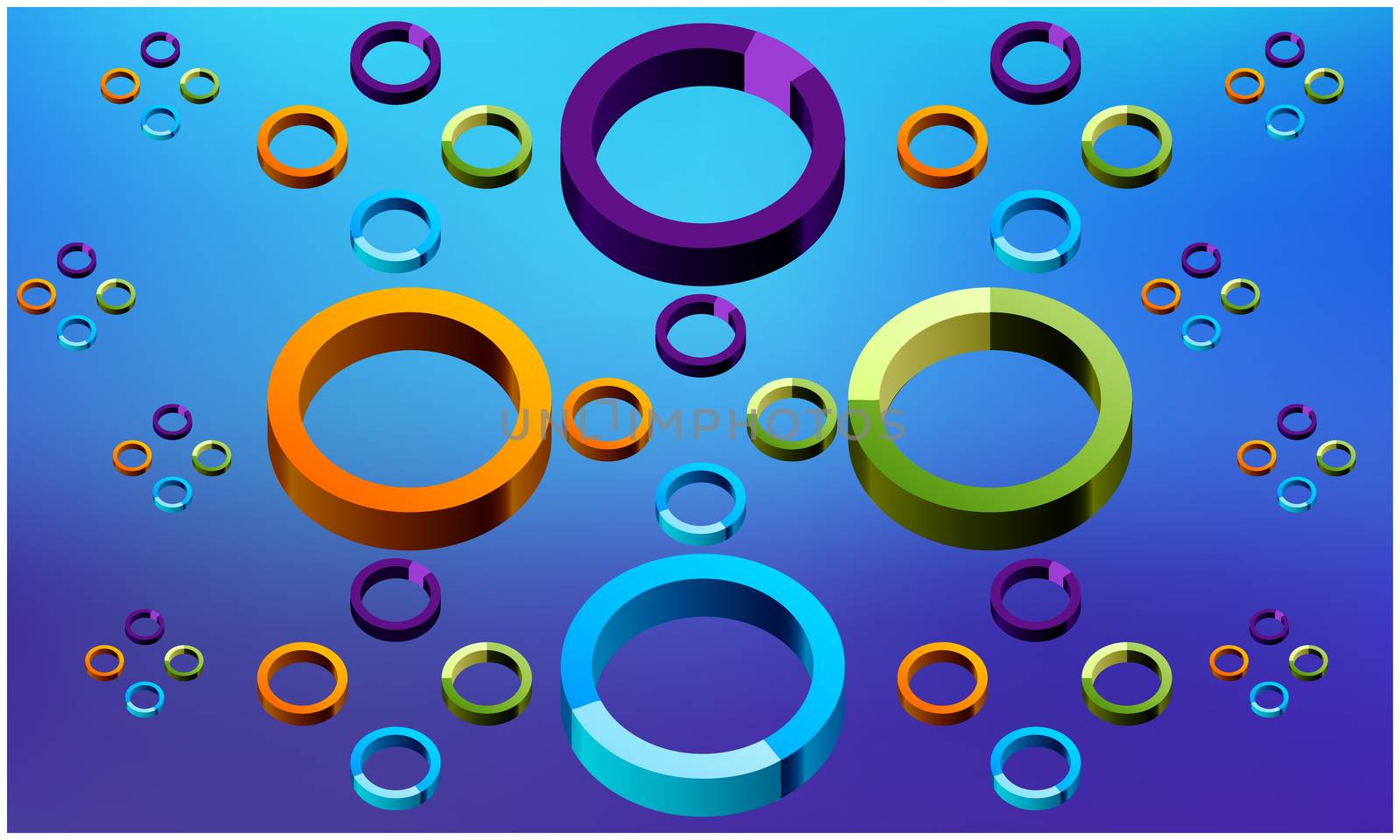 different size of rainbow circles on abstract backgrounds