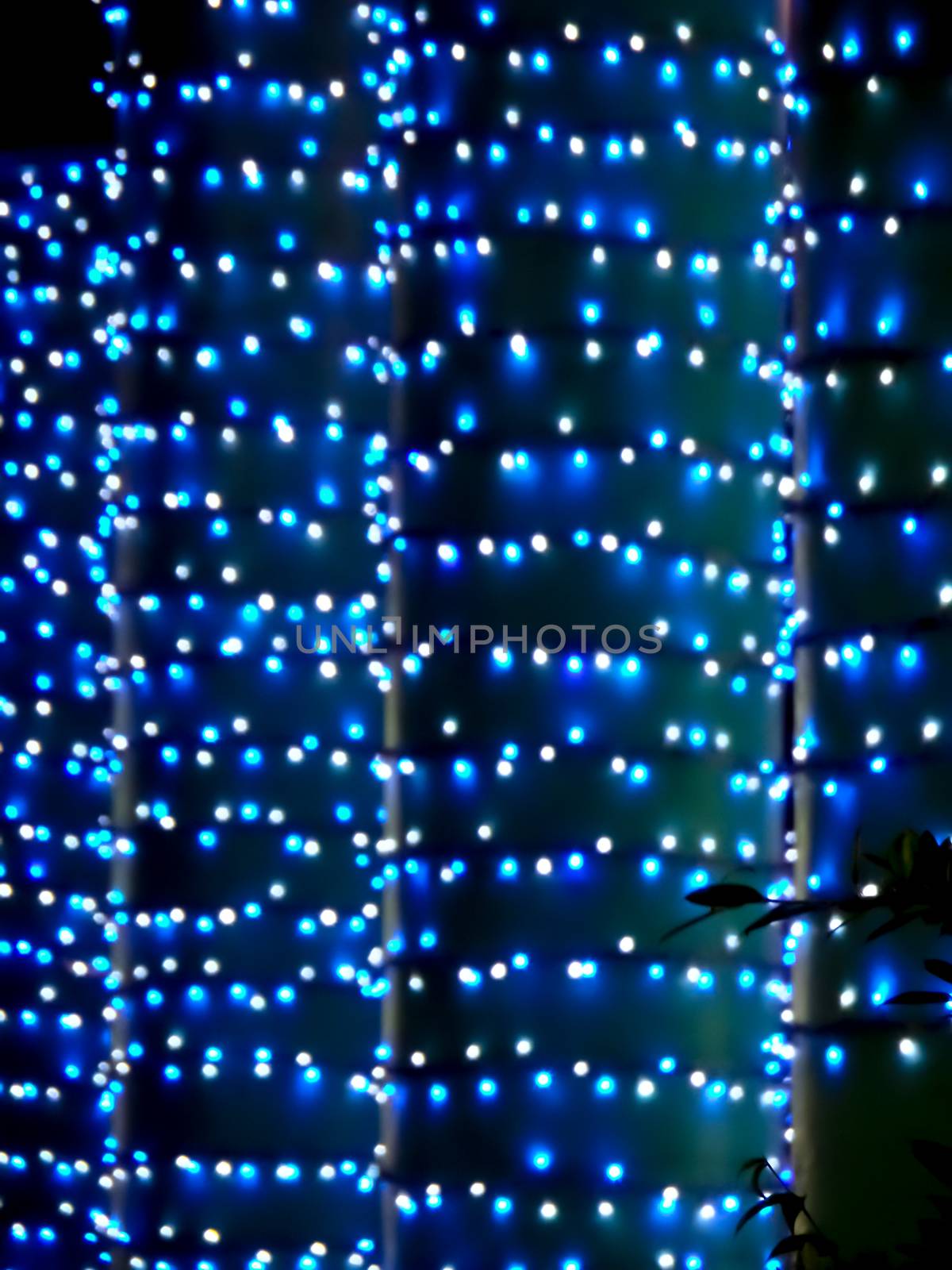blue of blur light on pilla at pattaya party night market in night summer