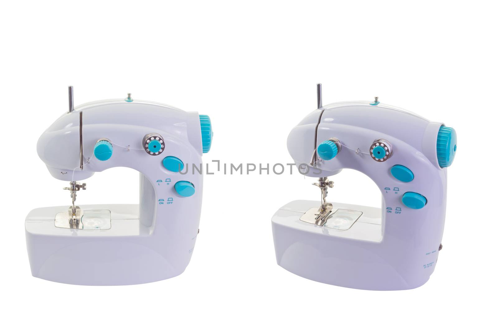 Electric Sewing Machine isolated on white background and clipping path