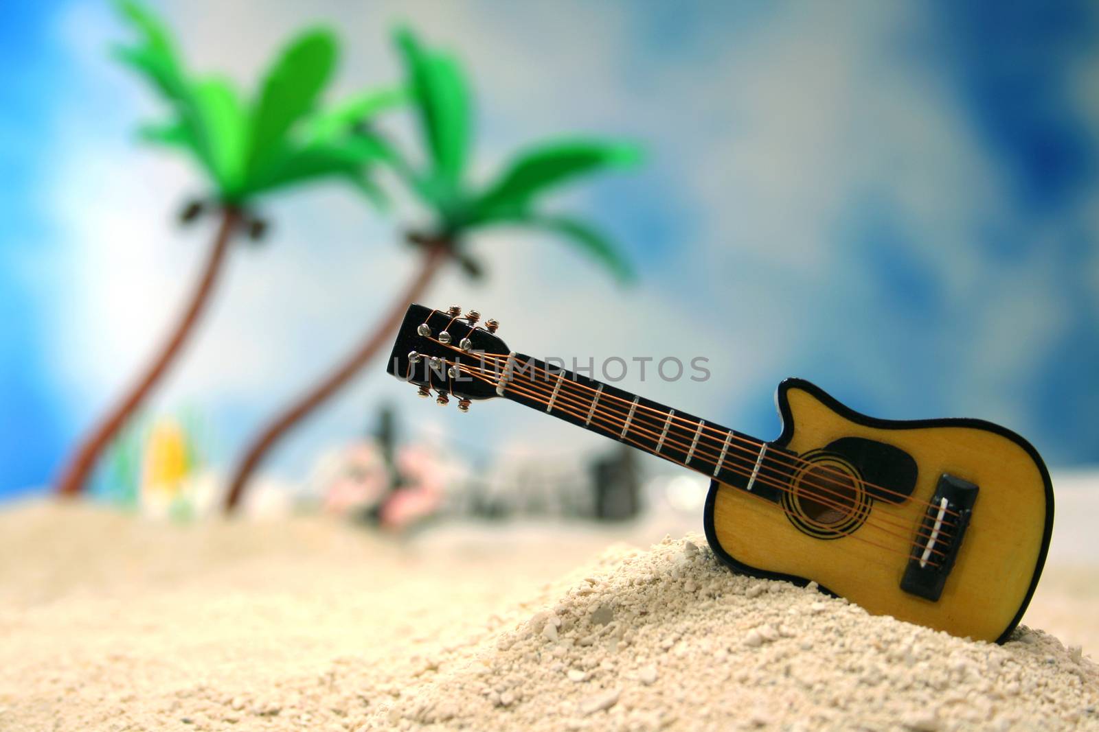 Acoustic Guitar on Tropical Beach by Marti157900