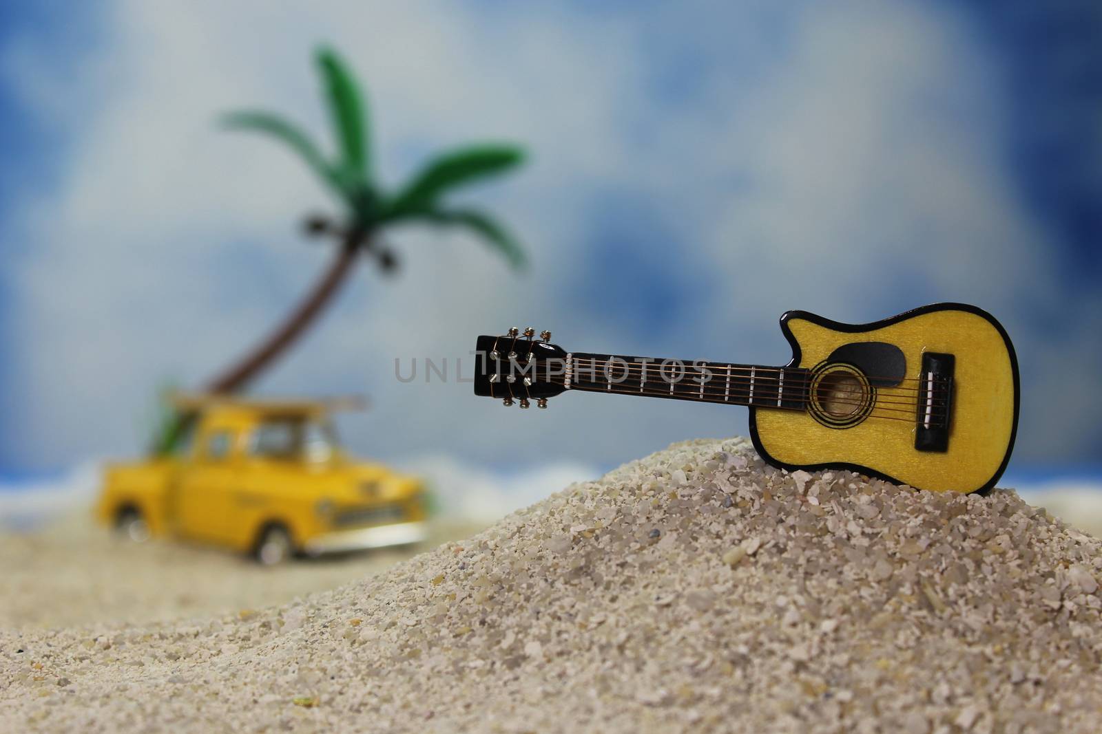 Acoustic Guitar on Tropical Beach by Marti157900