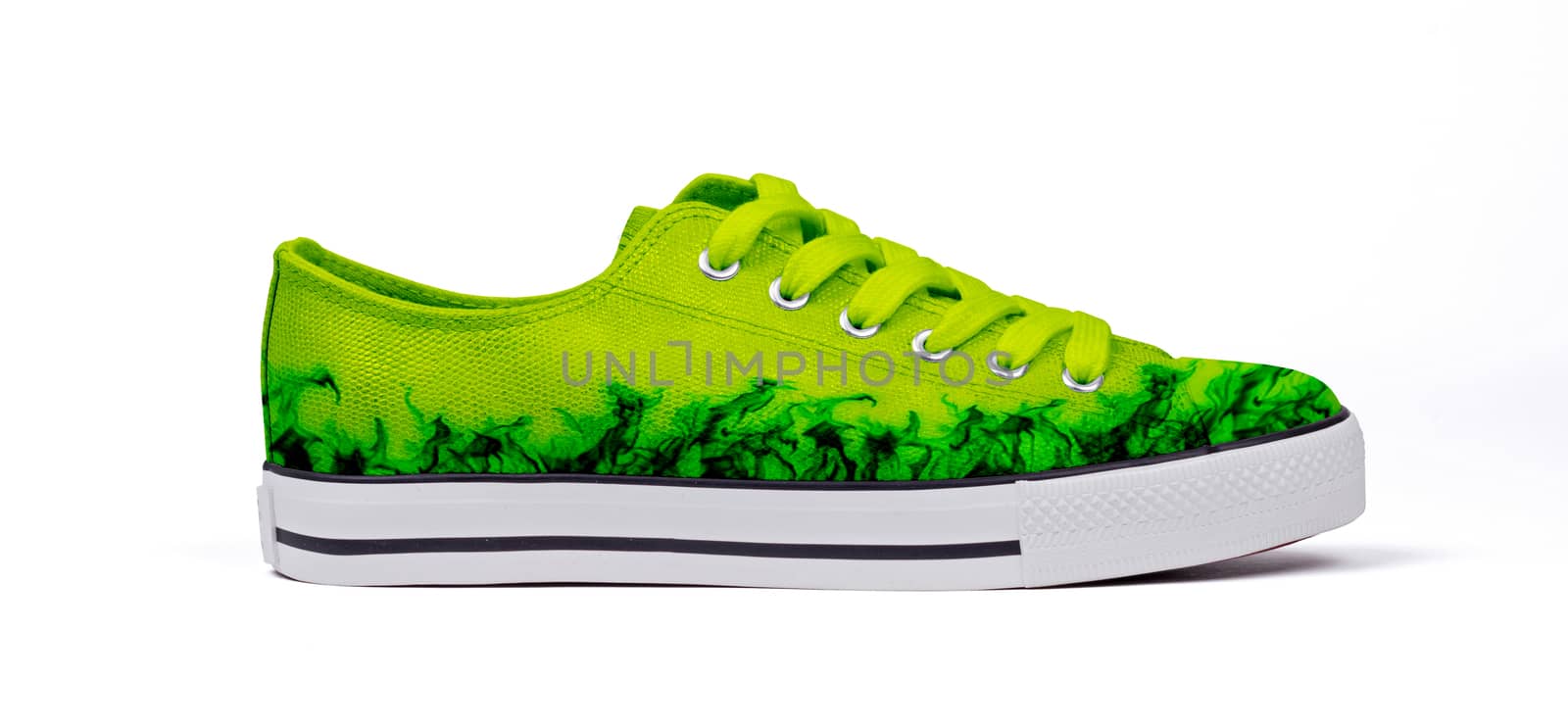 Shoe isolated on white background - Flames, green by michaklootwijk