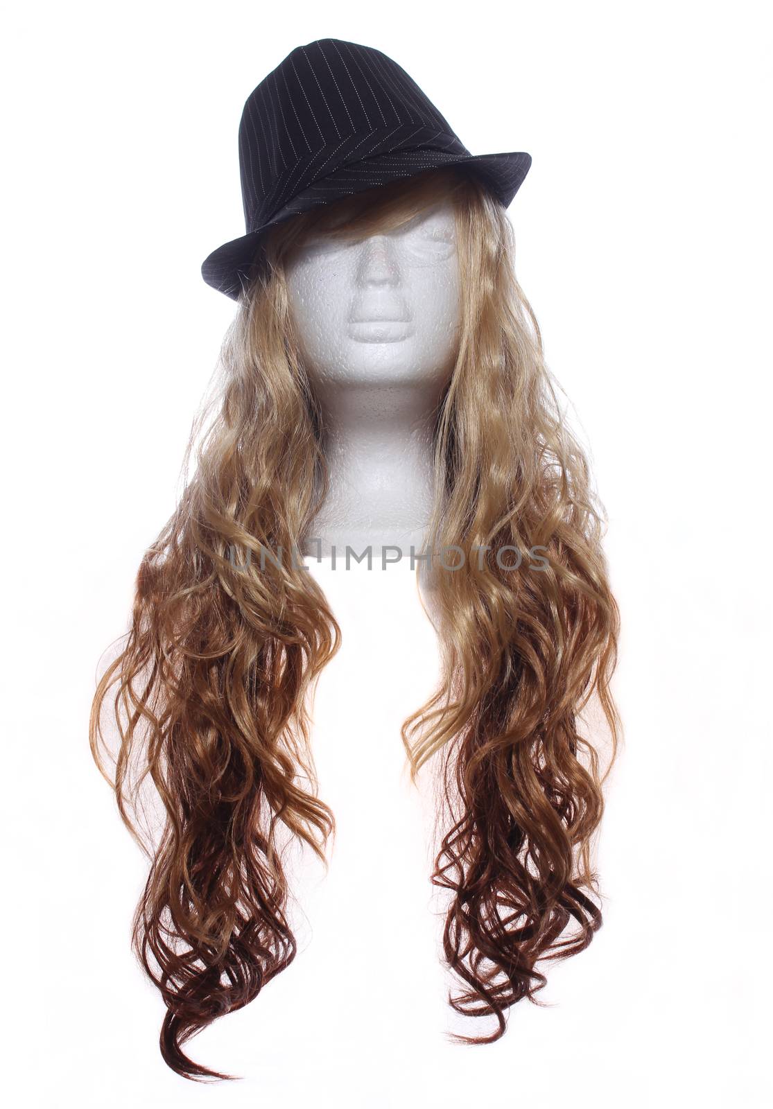 Classic Fedora Hat on Mannequin With Honey Blond Wig by Marti157900