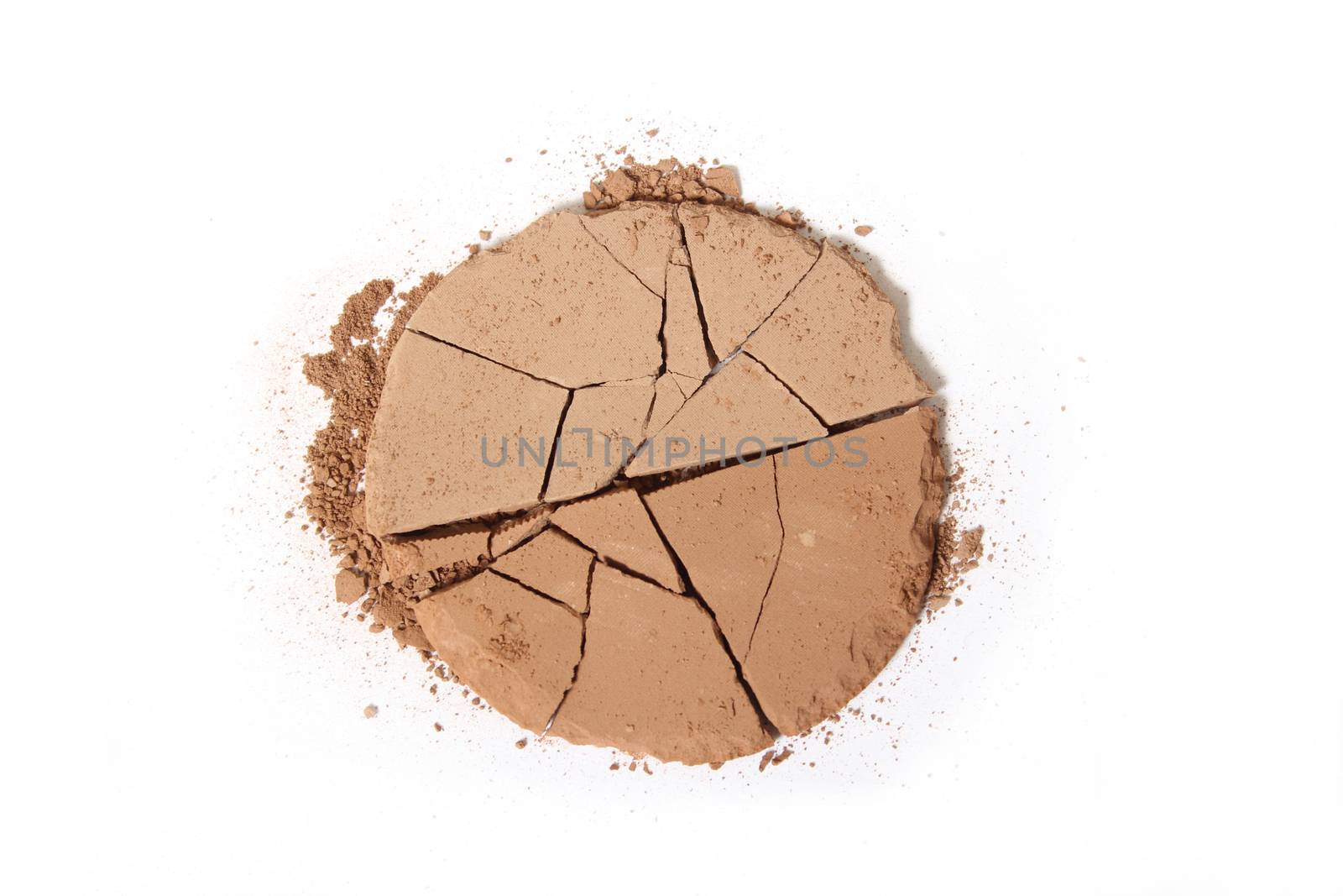 Bronzer or Contour Powder on White Background