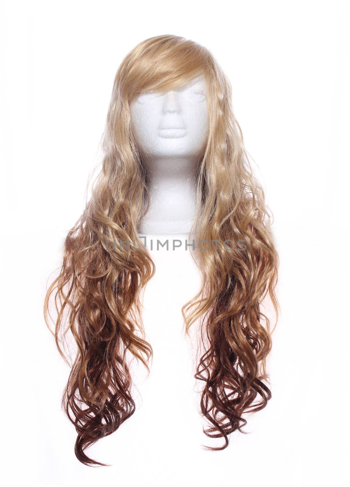 Two Toned Blond Wig on Mannequin Head with white by Marti157900