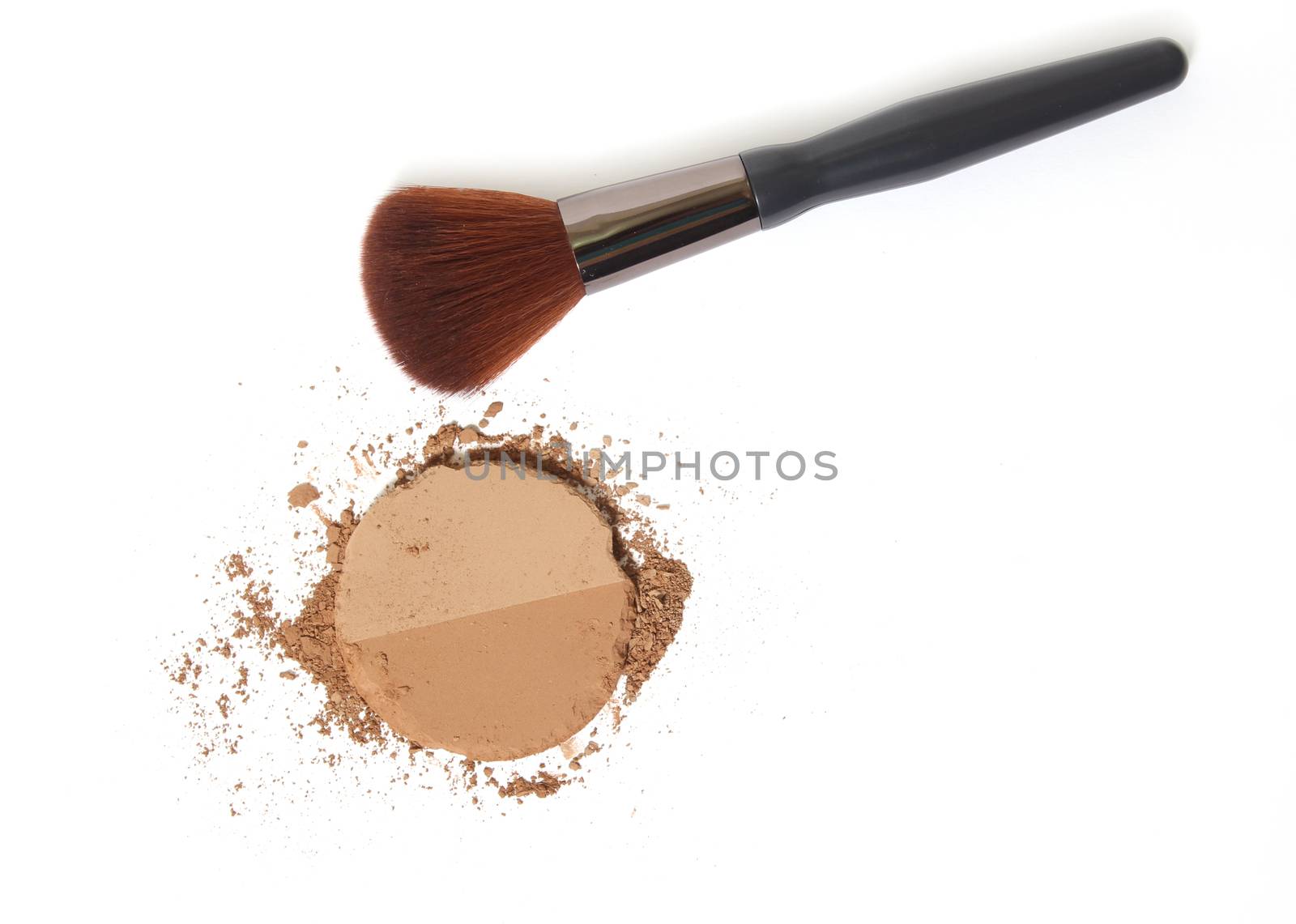 Broken Bronzer or Contour Powder With Brush on White by Marti157900