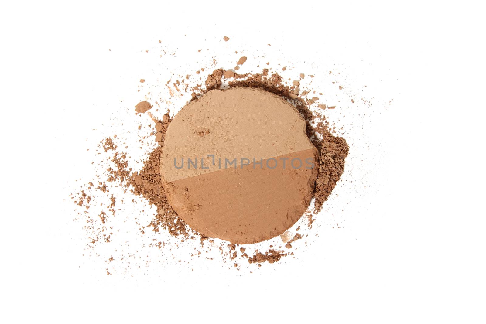 Broken Bronzer or Contour Powder With Brush on White by Marti157900
