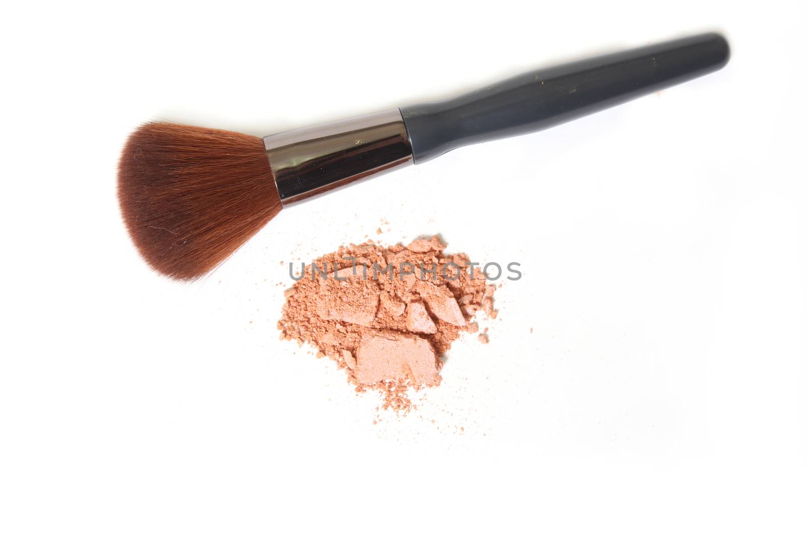 Pink Broken Eyeshadow With Brush on White by Marti157900