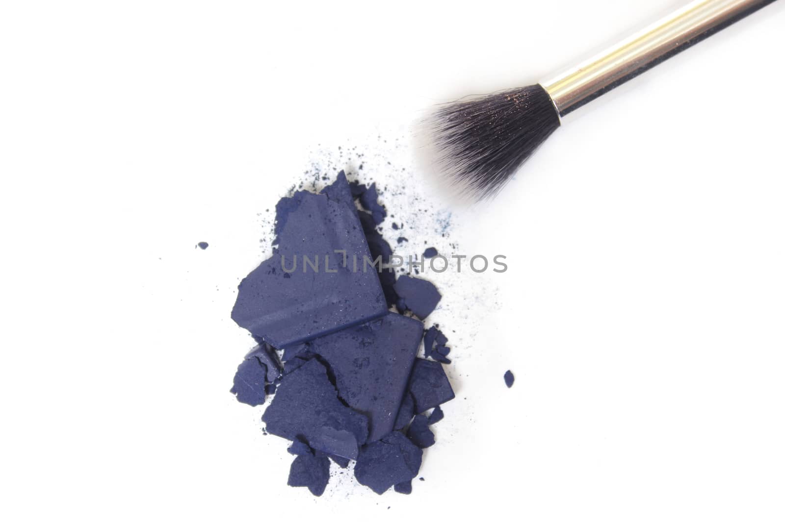 Broken Blue Eye Shadow with brush on white by Marti157900