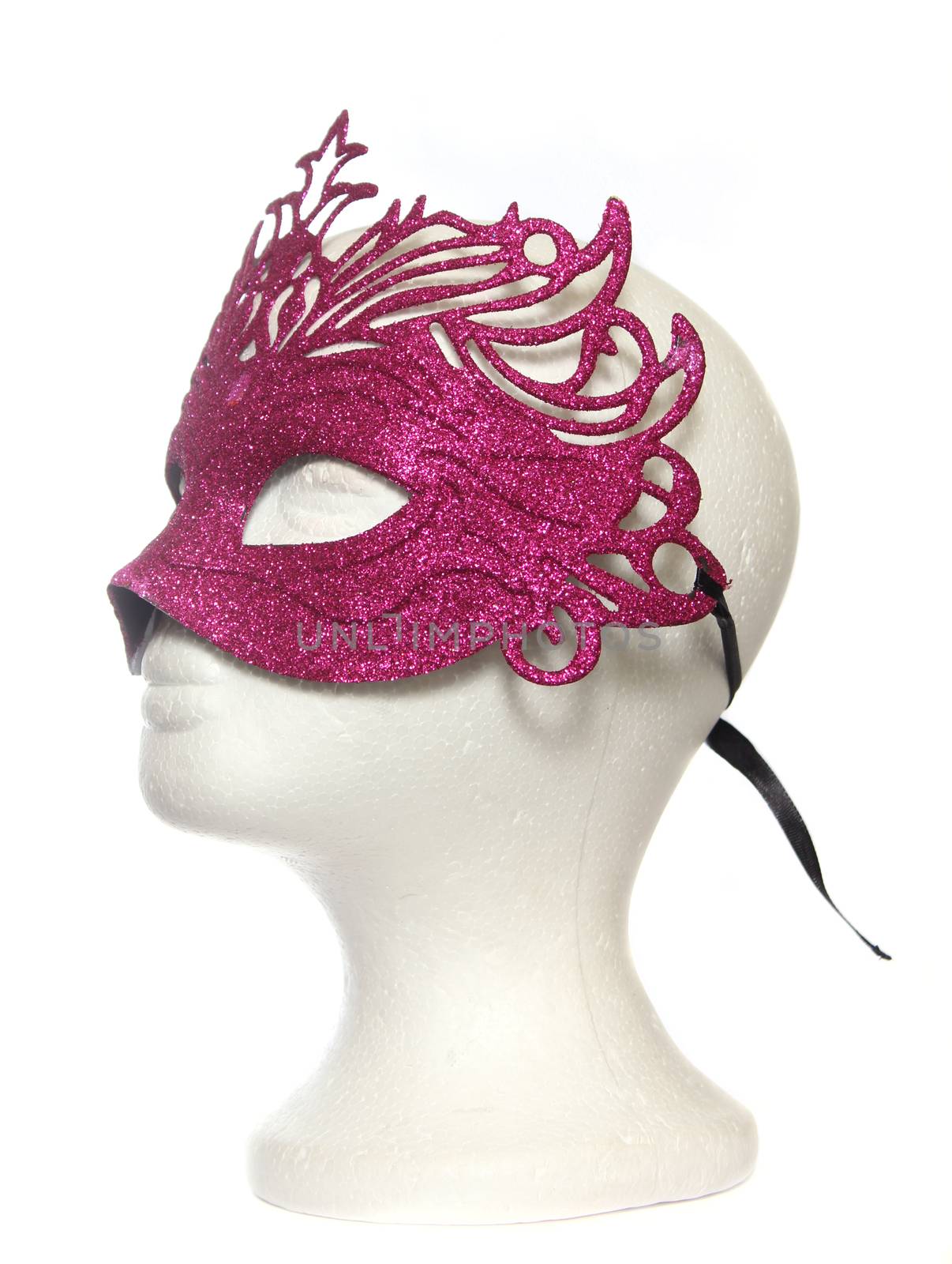 Pink Carnival Mardi Gras Mask on Mannequin by Marti157900