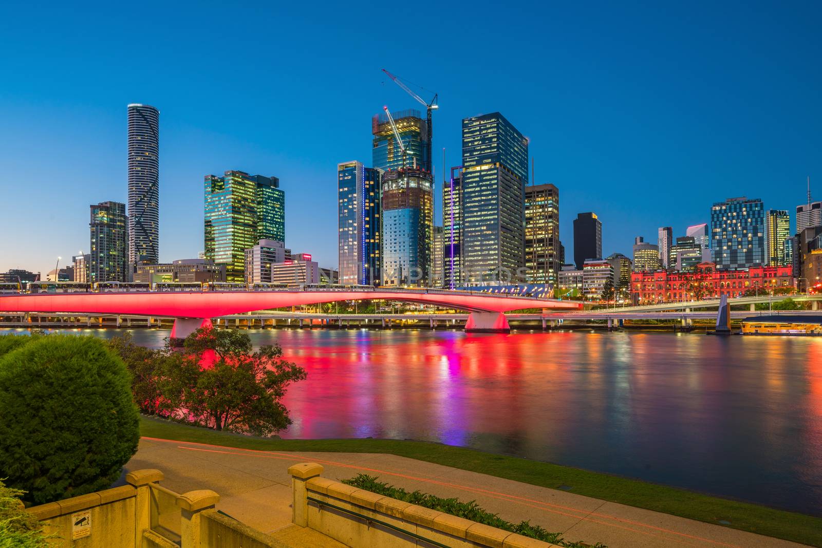Brisbane city skyline  at twilight in Australia by f11photo