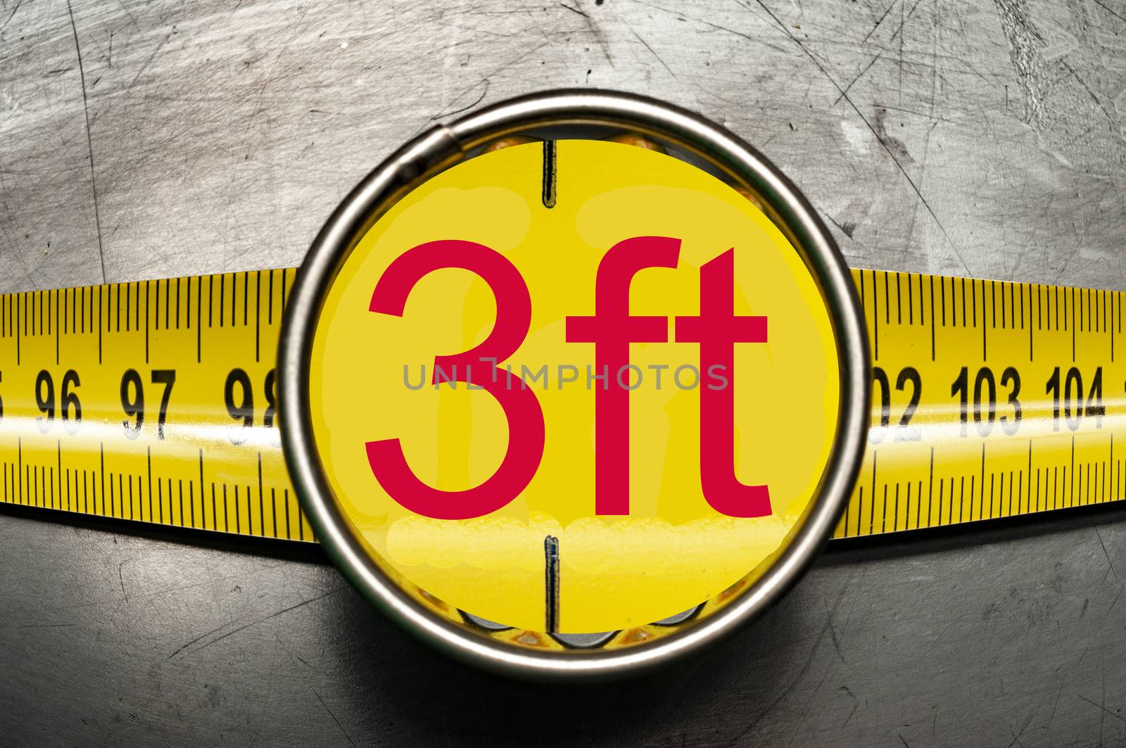 Tape measure  three feet due to a covid19 pandemic social distancing rule