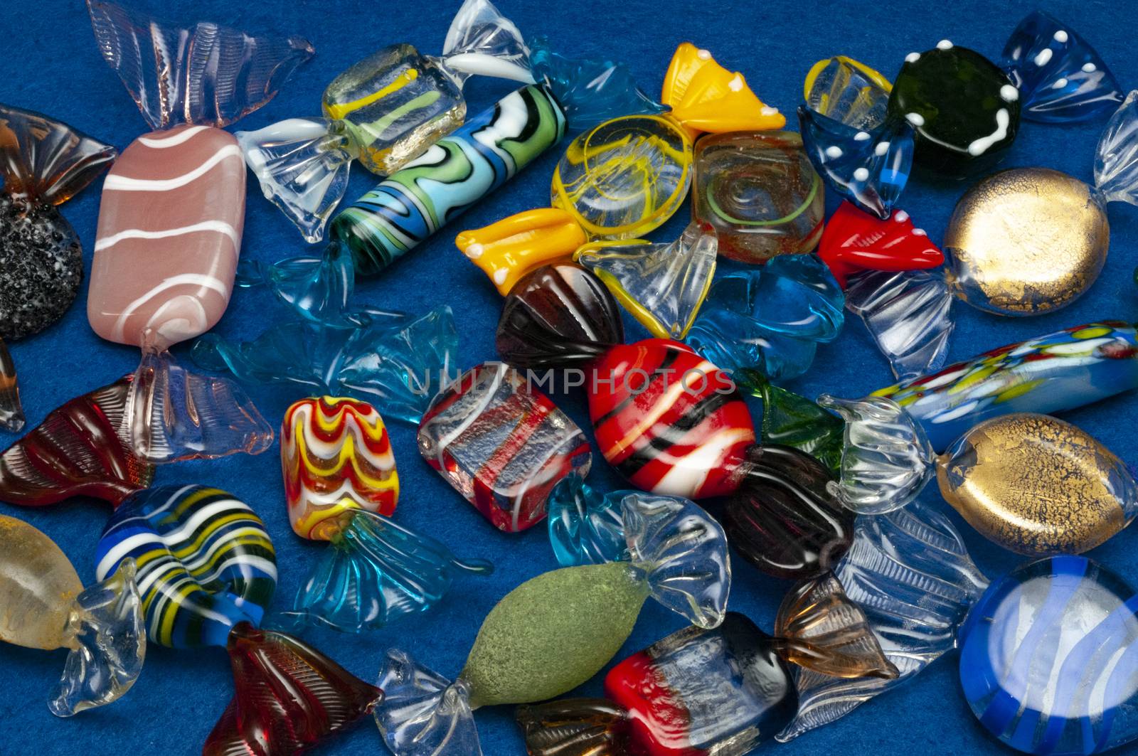 Colorful glass candies group by Haspion
